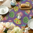 thumbnail image 1 of HongHeng Linen Happy Easter Table Runner Spring Easter Egg Decoration Farmhouse Home Dining Room Kitchen Table Decor (12" x 35"), 1 of 6