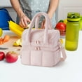 thumbnail image 1 of HongHeng Lunch Bag for Women, Waterproof Reusable Large Dual Compartment Lunch Box Wide-Open Cooler Tote Bag for Nurse office Working Picnic Hiking, 1 of 6