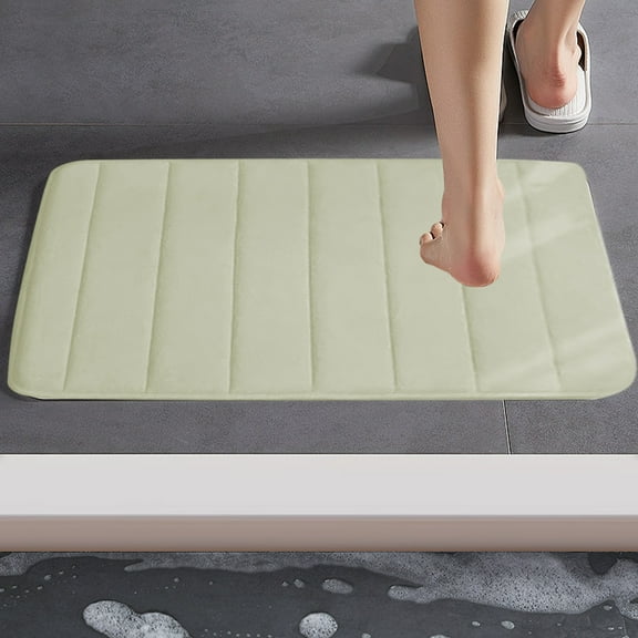 HongHeng Memory Foam Bath Mat Rug, 23" x 15", Ultra Soft and Non-Slip Bathroom Rugs, Water Absorbent and Machine Washable Bath Rug for Bathroom, Shower, and Tub