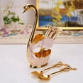 thumbnail image 1 of HongHeng Metal Coffee Dessert Dinner Spoon Set, Teaspoon Fruit Dessert Flatware Swan Base Holder Metal Coffee Spoon Organizer with 6pcs Coffee Dessert Sugar Ice Cream Spoons, 1 of 5