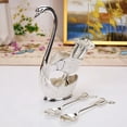 thumbnail image 1 of HongHeng Metal Coffee Dessert Dinner Spoon Set, Teaspoon Fruit Dessert Flatware Swan Base Holder Metal Coffee Spoon Organizer with 6pcs Coffee Dessert Sugar Ice Cream Spoons, 1 of 5