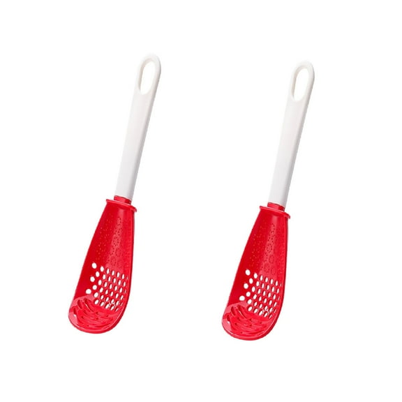 HongHeng Multifunctional Kitchen Cooking Spoon, 2Pcs Slotted Spoon, Heat Resistant Silicone Spatula Spoon, Colander Skimmer Scoop for Cooking Draining Egg Separator Grating Garlic