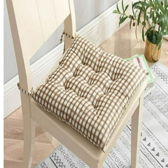 HongHeng Non Slip Chair Pads with Ties for Dining Chairs Indoor Kitchen Seat Cushions Square Corduroy Chair Cushions Warm Floor Cushion for Kids Adults office Long Sitting