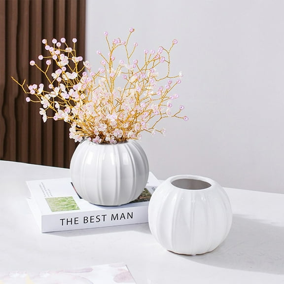 HongHeng Originality Plastic Flower Pot Imitation Pumpkin Shape Decoration Vase Festive Dress PS New Material Two Halves Splicing