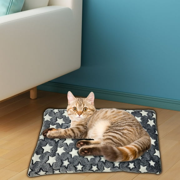 HongHeng Pets Bed Crate Pad Ultra Soft Pet Bed with Cute Star Print Washable Crate Mat for Medium Small s Reversible Fleece Crate Kennel Mat Bed Liner