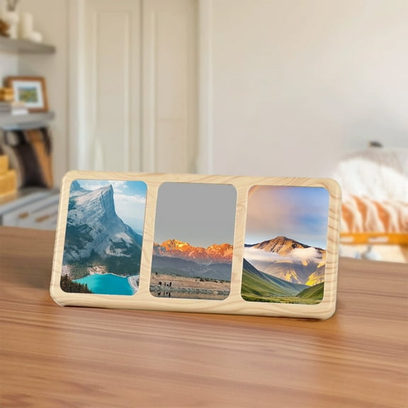 HongHeng Photo Collage Frame - Plastic Wall Frame - 3 Openings - Decorative Family Picture Frame