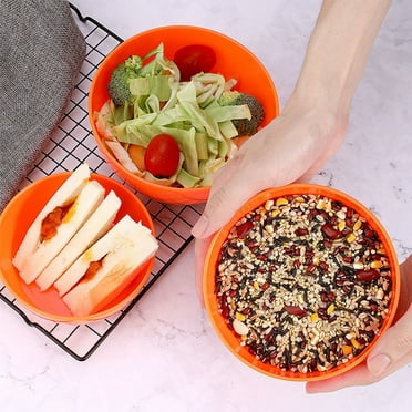 HongHeng Plastic Bowls with Lids set of 4 - Unbreakable and Reusable Plastic Cereal/Soup/Salad Bowls Multicolor, BPA Free