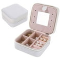 thumbnail image 1 of HongHeng Portable Jewelry Box with Mirror Travel Ring Necklace Earrings Jewelry Storage Box, 1 of 3