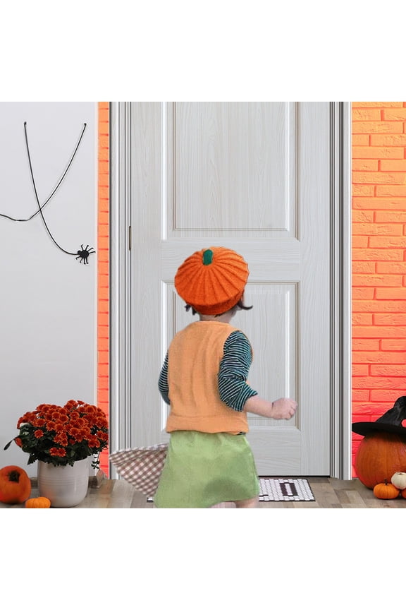 Pumpkin Beret Hat Halloween Beanie Knit Hat Winter Warmer Crochet Ski Cap for Kids Orange