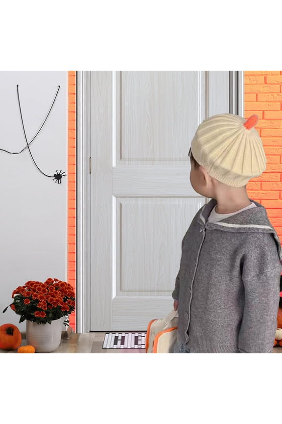 Pumpkin Beret Hat Halloween Beanie Knit Hat Winter Warmer Crochet Ski Cap for Kids White