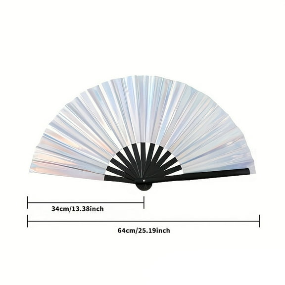 HongHeng Rave Fan - Large Folding Fan - Clack Fan Hand Fan for Raves, Halloween, Burlesque, Rainbow Outfits for Women & Festival Accessories