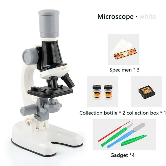 HongHeng Science Kits for Kids Beginner Microscope with LED 100X 400X and 1200X-Include Sample Prepared Slides