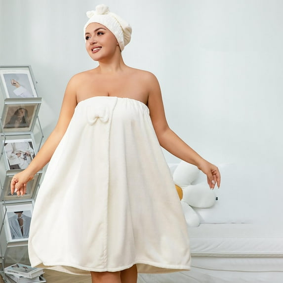 HongHeng Set of 2 Womens Wrap Towel with Hair Towel Bath Towel Wrap Shower Dress Towel Spa Wraps for Women's Bathrobe