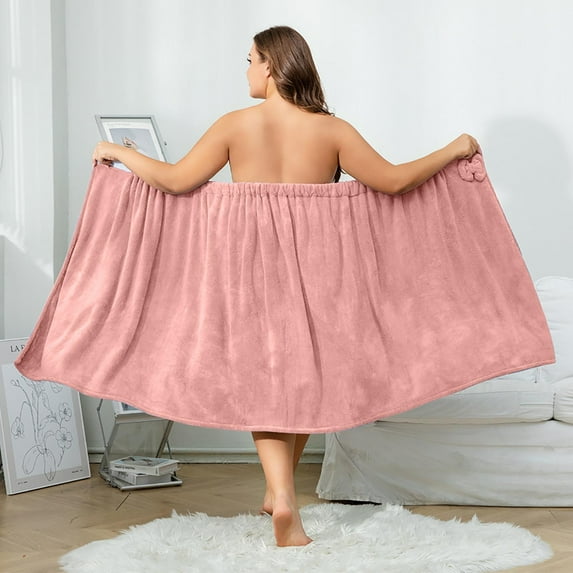 HongHeng Set of 2 Womens Wrap Towel with Hair Towel Bath Towel Wrap Shower Dress Towel Spa Wraps for Women's Bathrobe