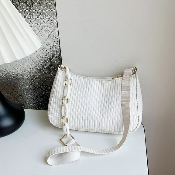 HongHeng Shoulder Bag for Women Retro Vegan Leather Classic Tote HandBags Purses with Zipper Closure