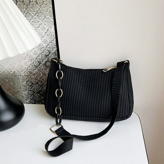 HongHeng Shoulder Bag for Women Retro Vegan Leather Classic Tote HandBags Purses with Zipper Closure