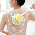 thumbnail image 1 of HongHeng Shower Body Brush,Soft Bristles and Loofah Long Handle Back Scrubber Bath Mesh Sponge for Skin Exfoliating Bath,Massage Bristles Suitable for Wet or Dry,Men and Women, 1 of 6
