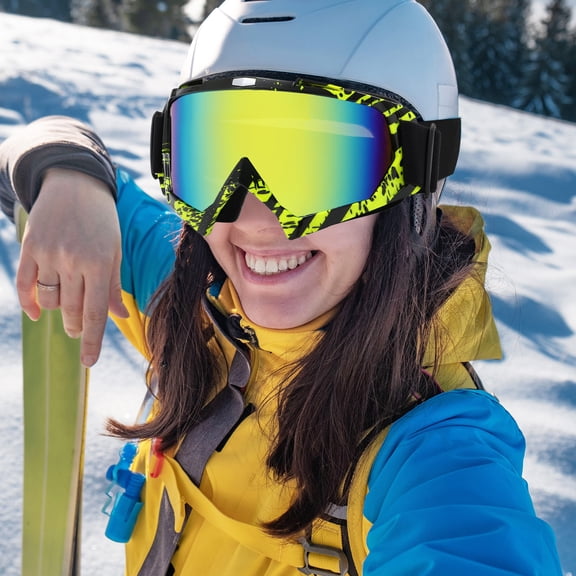 HongHeng Ski Snow Goggles, UV Protection Anti Fog Snowboard Goggles for Men Women Youth