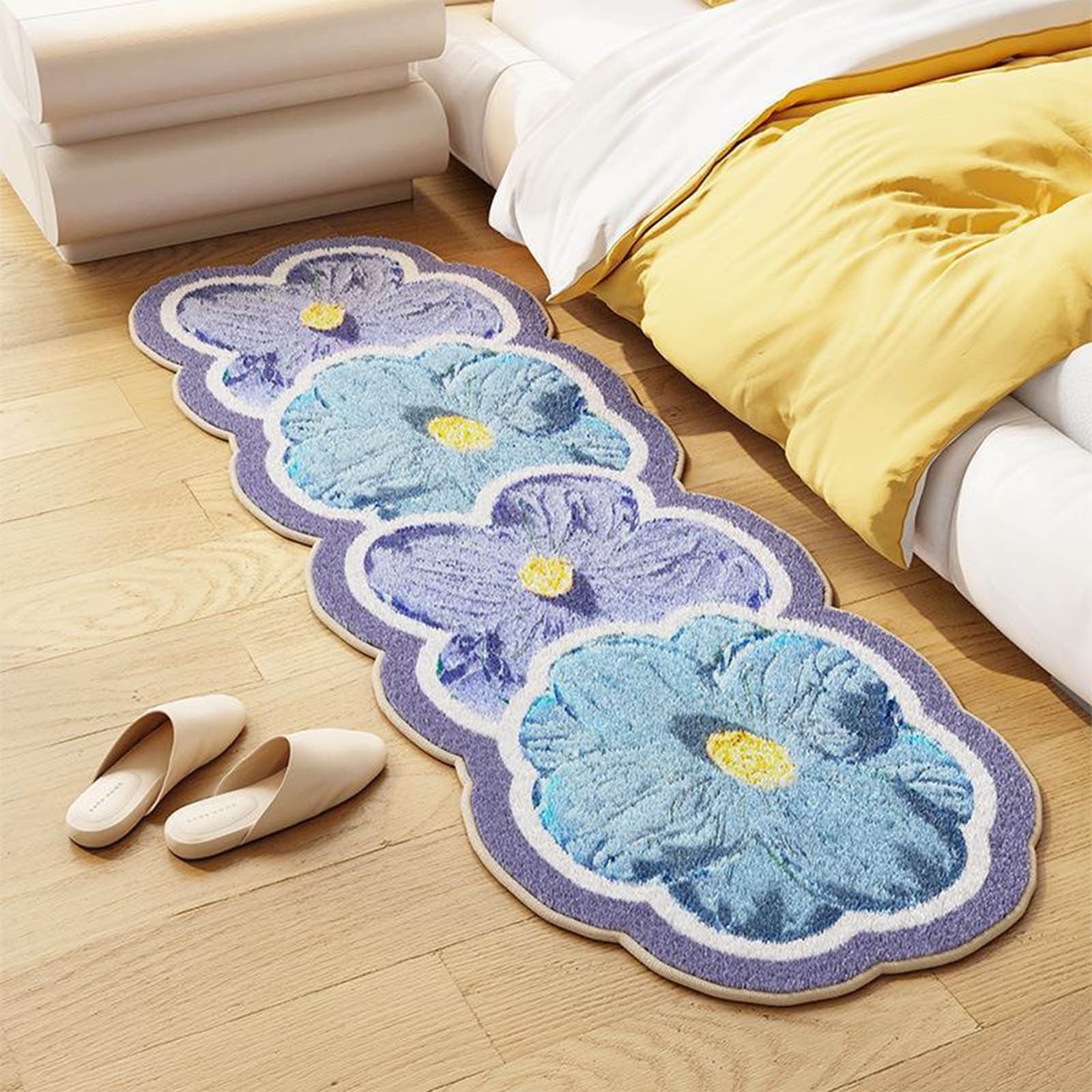 HongHeng Soft Flower Bedside Rugs for Girls Bedroom, Kid & Pet Friendly ...