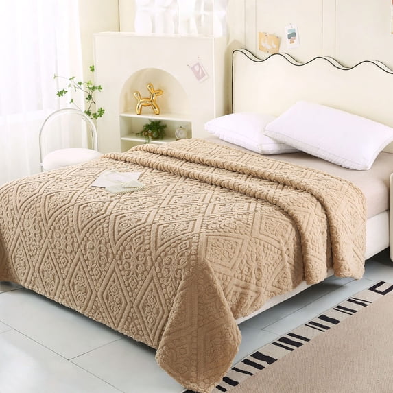 HongHeng Solid Color Taffeta Blanket Reversible Thickened Blanket office Napping Blanket Gift Blanket Summer Bed Covering Blanket