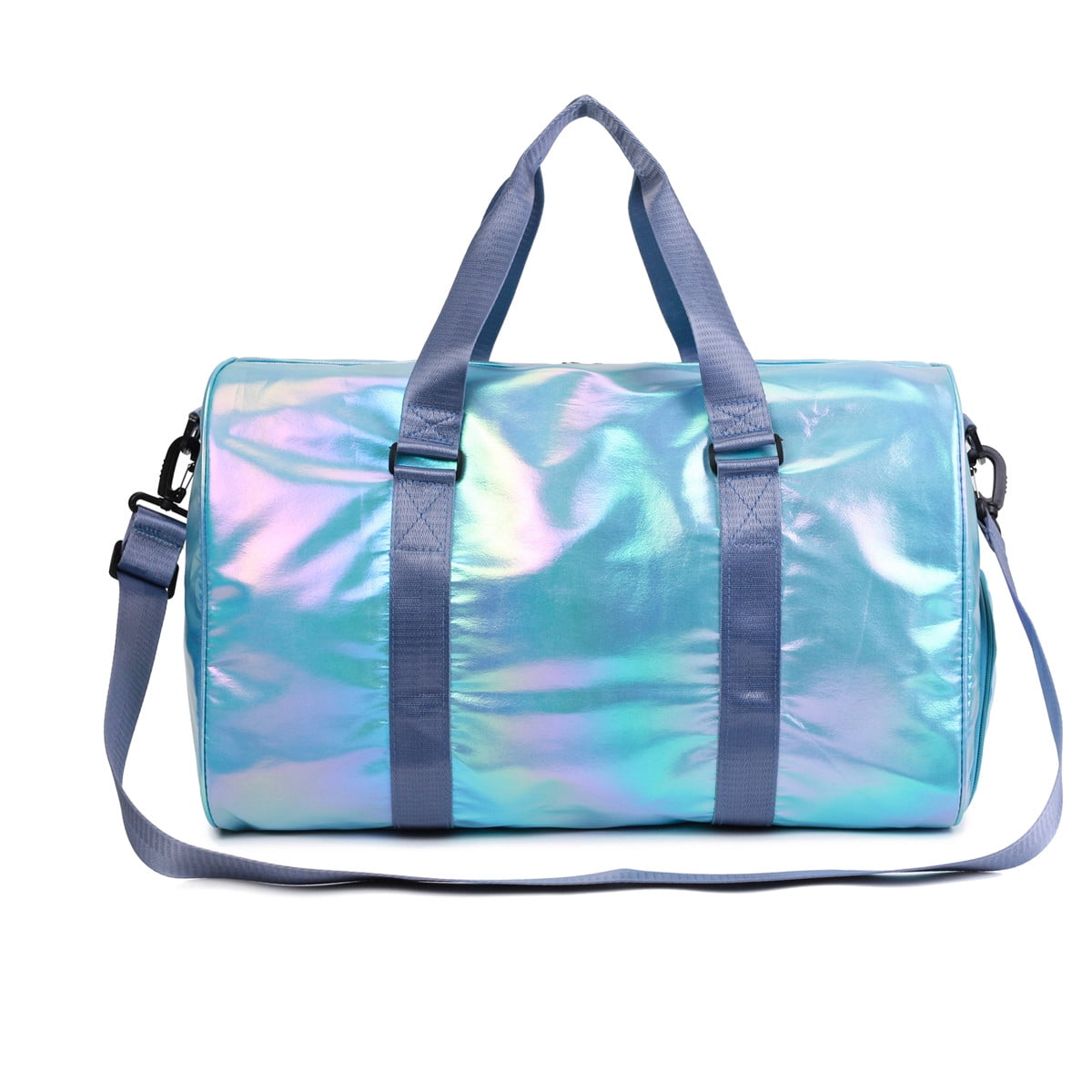 ZHIERNA Women's Shimmery Gym Duffle Bag - Waterproof With Shoe Compartment & Wet Pocket (Pink)