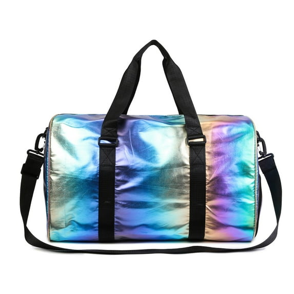 HongHeng Sports Gym Dance Bag for Women Girls, Shimmery Waterproof Duffle Travel Bag with Shoes Compartment and Wet Dry Pocket
