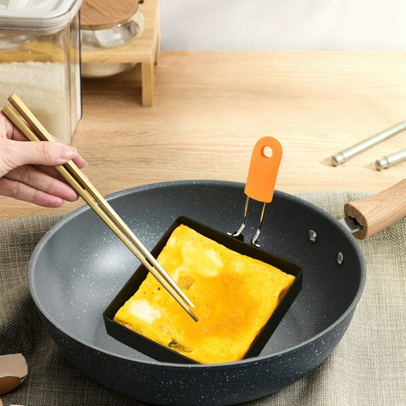 HongHeng Square Egg Ring for Frying Egg, 1Pc Egg Pancake Cooking Rings for Egg Muffins Omelet Maker, Non Stick Stainless Steel Fried Egg Ring Pcake Mold for Griddle Breakfast Crumpet