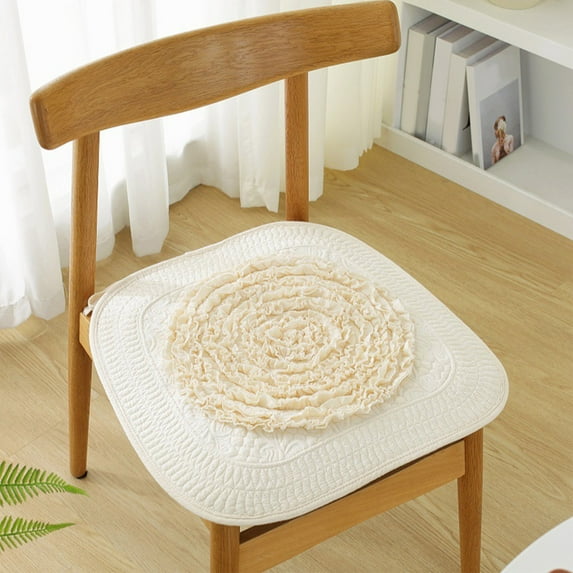 HongHeng Thin Cotton Chair Cushions for Dining Chair Seat Pads Non-Slip Square Shape Kitchen Chair Seat Mat with Ties
