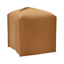 HongHeng Tissue Box Cover Tissue Holder – Square Leather Tissue Box Holder, Modern PU Leather Tissues Cube Box Cover for Bathroom Countertop/Night Stands/office