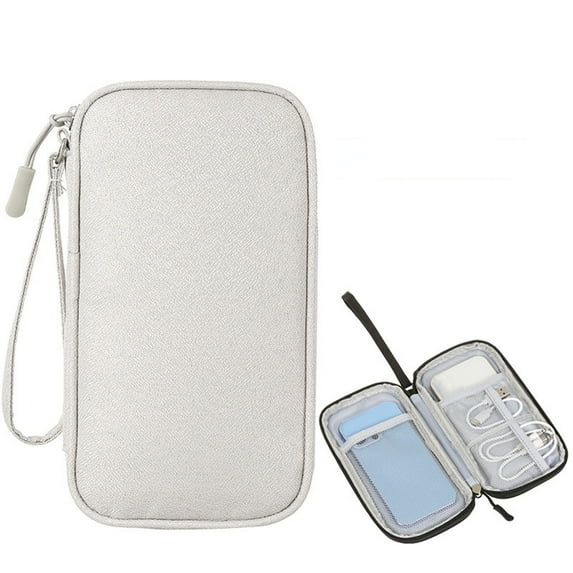 HongHeng Travel Cable Organizer Pouch Electronic Accessories Carry Case Portable Waterproof Double Layers All-in-One Storage Bag for Cord, Charger, Phone, Earphone
