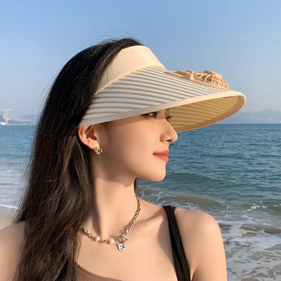 HongHeng USB Rechargeable Fan Sun Hat Wide Eaves Summer Hat Breathable Sun Hat Suitable for Gardening Outdoor Sports Running