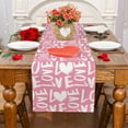 thumbnail image 1 of HongHeng Valentine's Day Love White Table Runner, Love Hearts Scarf Kitchen Dining Table Decor, Wedding Anniversary Holiday Burlap Home Decoration Indoor Outdoor Party Supply, 1 of 6