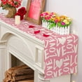thumbnail image 1 of HongHeng Valentine's Day Love White Table Runner, Love Hearts Scarf Kitchen Dining Table Decor, Wedding Anniversary Holiday Burlap Home Decoration Indoor Outdoor Party Supply, 1 of 6