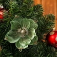 thumbnail image 1 of HongHeng Velvet Christmas Poinsettia Artificial Magnolia Flower Ornaments Floral Picks Stems for Christmas Tree Decorations 1Pc for Xmas Tree Wedding Centerpiece, 1 of 6