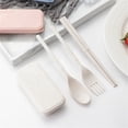 thumbnail image 1 of HongHeng Wheat Straw 3-Piece Travel Utensils Set with Portable Case – Reusable & Folding Knife, fork, Spoon, Chopsticks for Camping, Picnic, office – Eco-Friendly Plastic Flatware, 1 of 5
