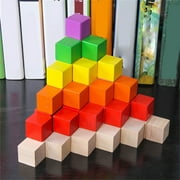 HongHeng Wood Blocks, 50Pcs Counting Cubes Square Wood Craft Cube Blocks Wooden Blocks Building Blocks, Square Blank Puzzle Making and DIY Craft Cube Blocks, Early Math Manipulatives