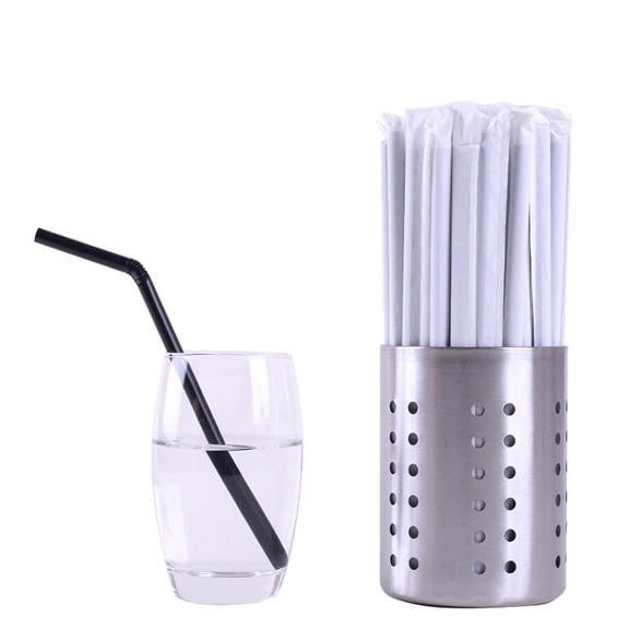 HongHeng Clearance Black Disposable Plastic Straws Bent DIY Straws Milk Tea Drink Straws