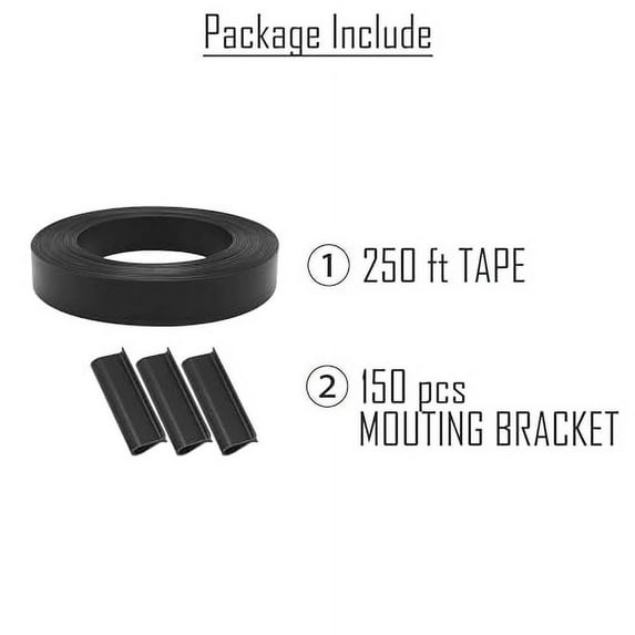 HongK- Black View Blocking Privacy Tape Weave w/bracket For Chain Link Fence 75m/250 ft Roll UV Resistant