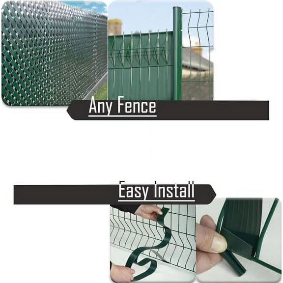 HongK- Black View Blocking Privacy Tape Weave w/bracket For Chain Link Fence 75m/250 ft Roll UV Resistant
