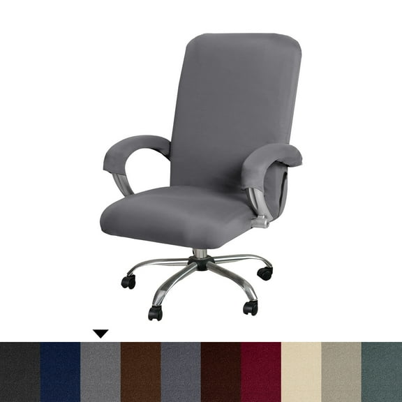 HongKeJi Office Chair Cover, Universal Stretchable Desk Chair Cover, Computer Chair Slipcovers, Light Gray, XL