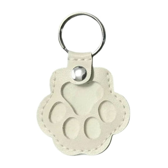 HongMinWen Dog Fur Storage Keychain, Cute Leather Paw Keychain Pet Hair Keepsake Keyring, Memorial Collection of Cat and Dog Fur, Pet Memorial Gifts for Bag Purse Paw Charm Key Holder