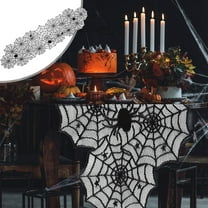 HongMinWen Halloween Table Runner, Black Lace Spider Web Table Runners, Spider Lace Cover, Party Dinner Table Halloween Decoration