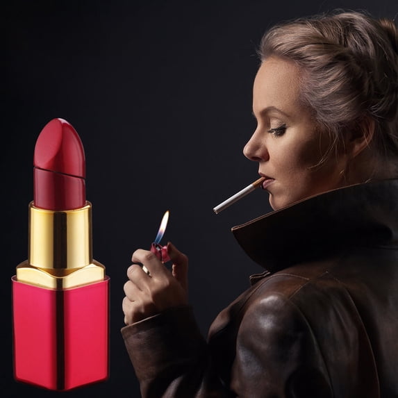 HongMinWen Lipstick Lighter Classic Style, Soft Flame Refillable Lighters for Women