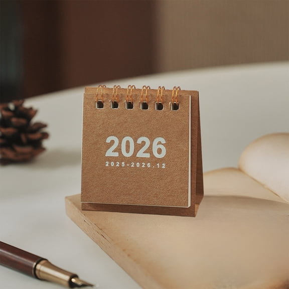HongMinWen Mini Desk Calendar 2026, Small Standing Flip Desk Calendar 2026, Desktop Calendar for Daily Schedule Sch-ool Office Supplies