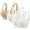 thumbnail image 1 of HongQid 3PCS No Underwire Comfortable Seamless Full-Coverage Wireless Bra for Women, Plus Sized Soft Support, 1 of 9