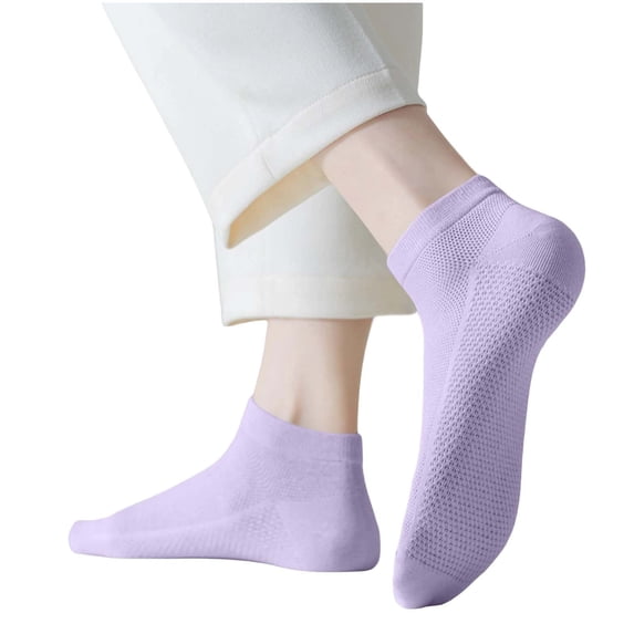 HongQid Breathable Mesh Ankle Socks for Women Soft Cotton Cushioned Daily Walking Casual Sock Pack Summer Thin Short Socks Odor Breathable Sweat-Absorbing Low-Cut