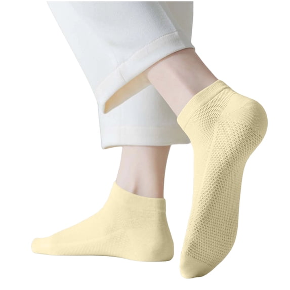 HongQid Breathable Mesh Ankle Socks for Women Soft Cotton Cushioned Daily Walking Casual Sock Pack Summer Thin Short Socks Odor Breathable Sweat-Absorbing Low-Cut
