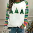 thumbnail image 1 of HongQid Christmas Shirts for Women Christmas Theme Printed Graphic Tshirts Long Sleeve Round Neck Tops, 1 of 5