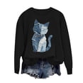 thumbnail image 1 of HongQid Crewneck Pullover Shirts Women Long Sleeve Cute Cat Sweatshirts Graphic Clothing Gift, 1 of 5