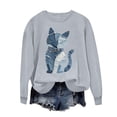 thumbnail image 1 of HongQid Crewneck Pullover Shirts Women Long Sleeve Cute Cat Sweatshirts Graphic Clothing Gift, 1 of 5